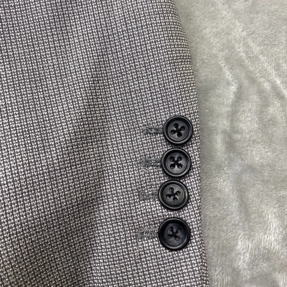 Marzoni Fabric of Excellence Mens‎ Blazer Jacket Grey Plaid 2 Button Italy Sz 46